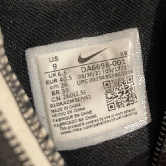 Nike Air Zoom Pegasus 38 Black & White Side Zip Velcro Closure Women’s Size 9 - Picture 3 of 15